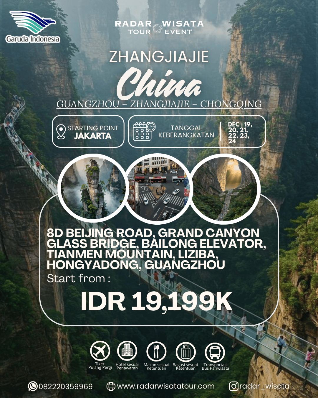 8D YEAR END GETAWAY ZHANGJIAJIE CHONGQING GUANGZHOU